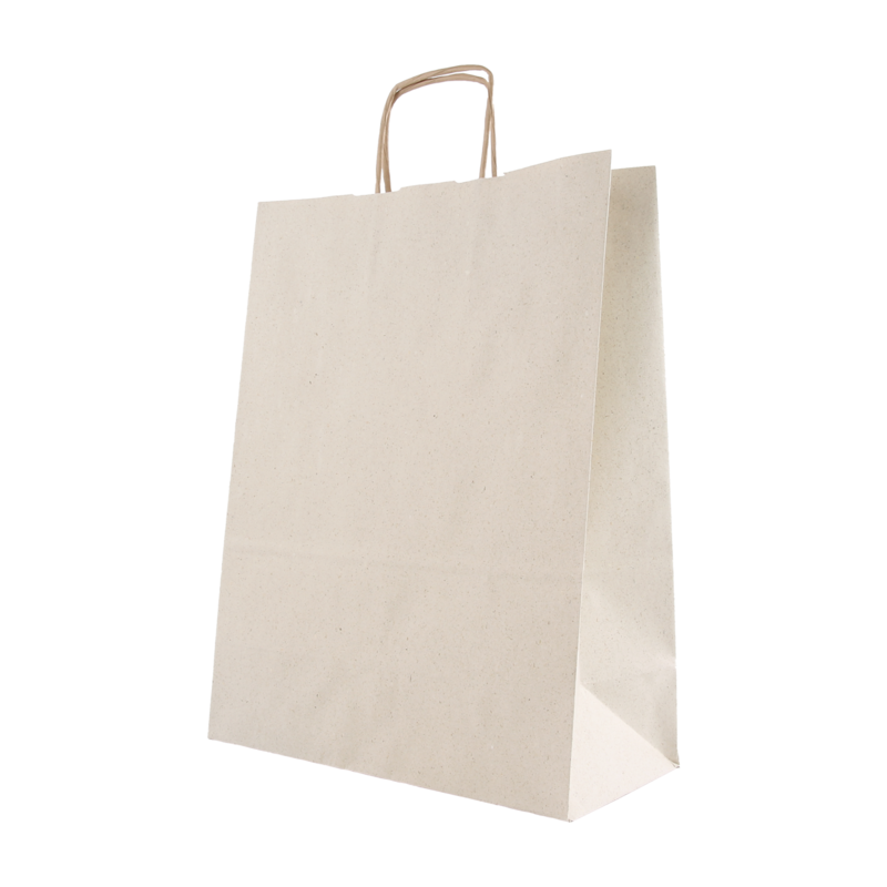 Draagtas Graspapier 26+(2x6)x34cm Naturel 1