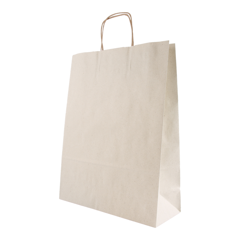 Draagtas Graspapier 32+(2x6)x41cm Naturel 1