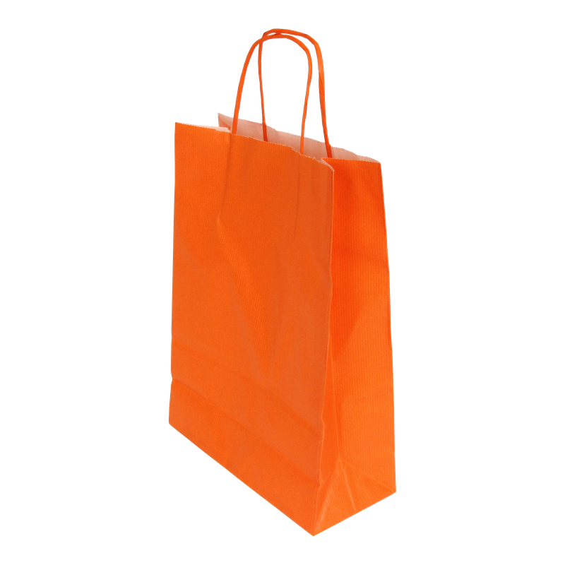 Draagtas Gestreept kraft 22+(2x5)x31cm Oranje 1