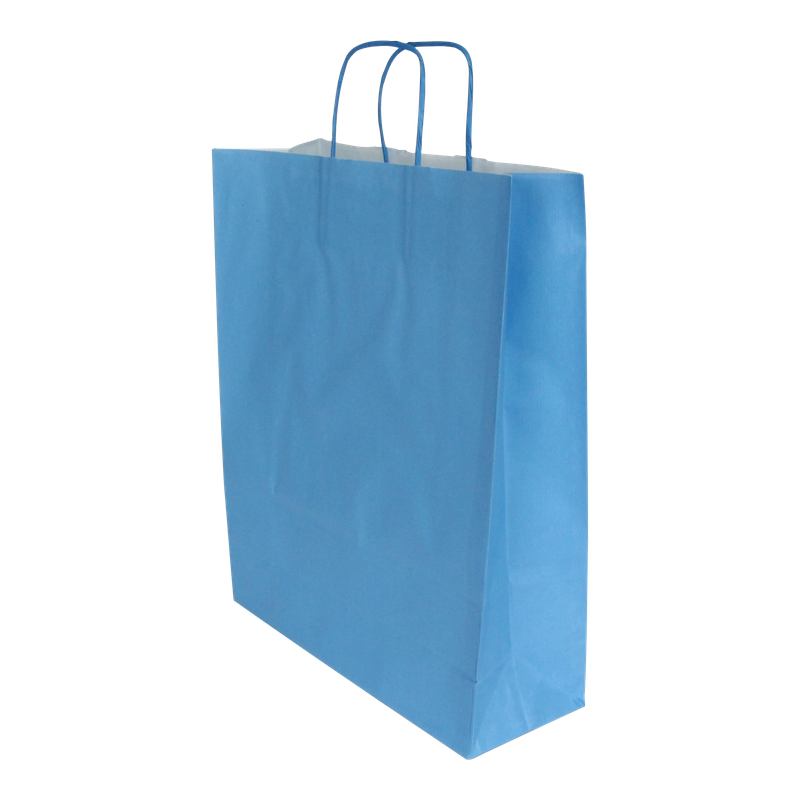Draagtas Gestreept kraft 32+(2x6)x41cm Blauw 1