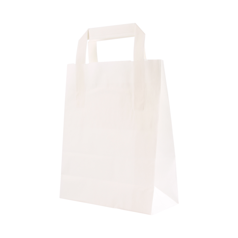 Draagtas Kraft 18+(2x4)x22cm Wit 1
