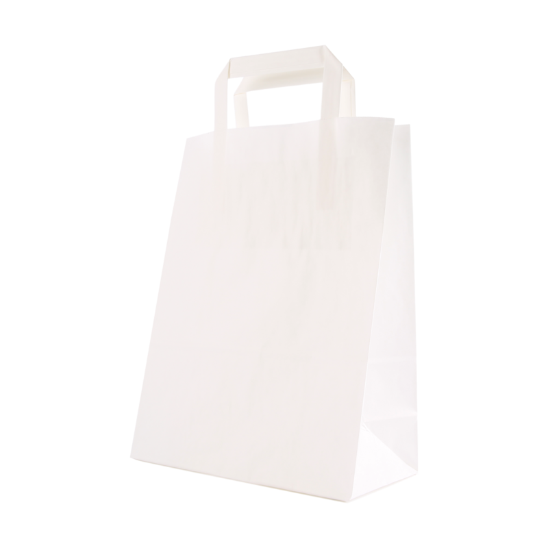 Draagtas Kraft 22+(2x5)x28cm Wit 1