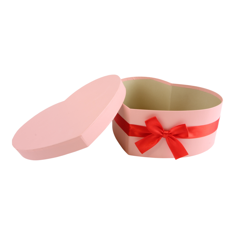 Cadeaudoos 20x25x10cm Hart met strik Roze 1
