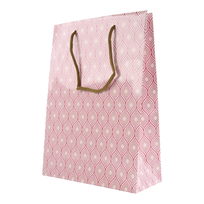 Draagtas Luxe karton 24+(2x5)x33,5cm Feather Roze 1