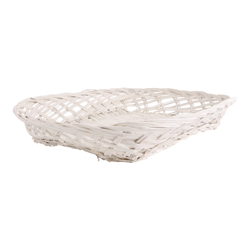 Mand Riet 39x32x8cm Wit 1