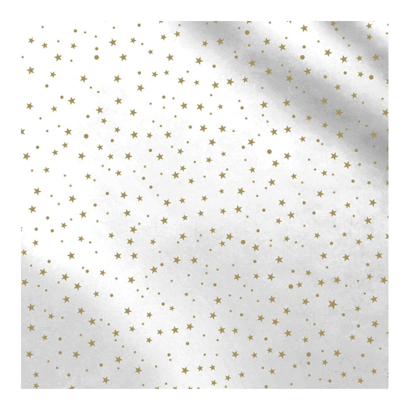 Zijdevloei 75x50cm Stars and dots Goud 1