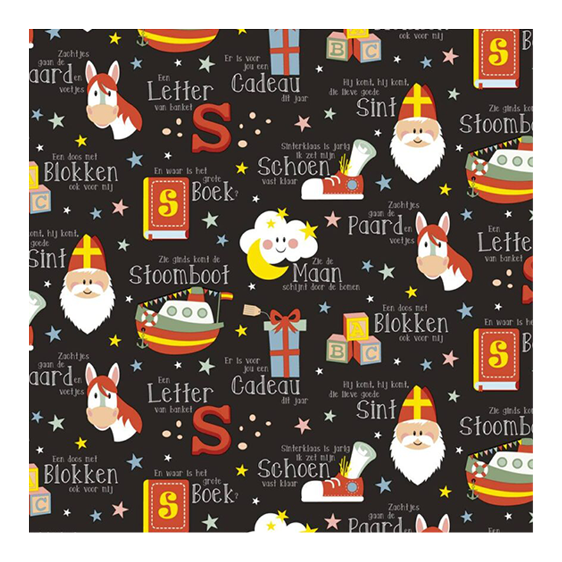 Cadeaupapier Glossy 50cm Sinterklaas dessin S692072 1