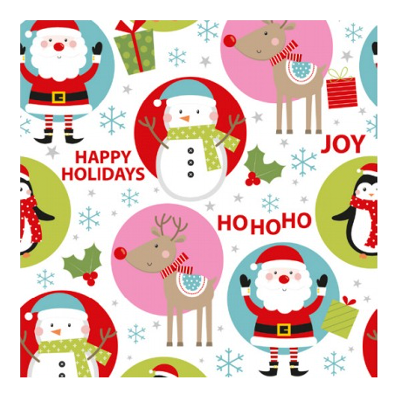 Cadeaupapier Glossy 50cm Kerst dessin K692295 1