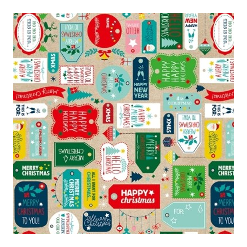 Cadeaupapier Glossy 50cm Kerst dessin 6052 1
