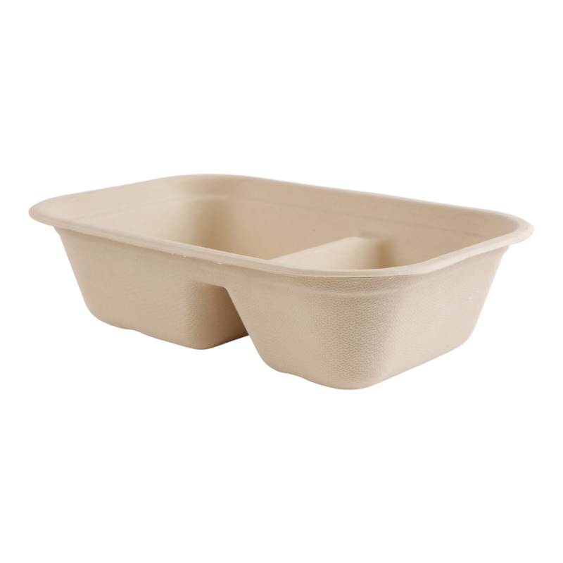 Menuschaal Suikerriet 229x153x50mm 2 vaks 1000ml 1