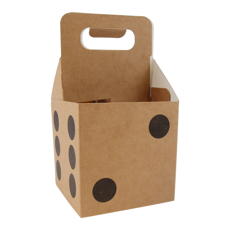 Draagtray Voor 4 flessen bier "Dice" 1
