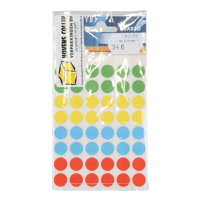 Etiket Rond 12mm Assorti 1