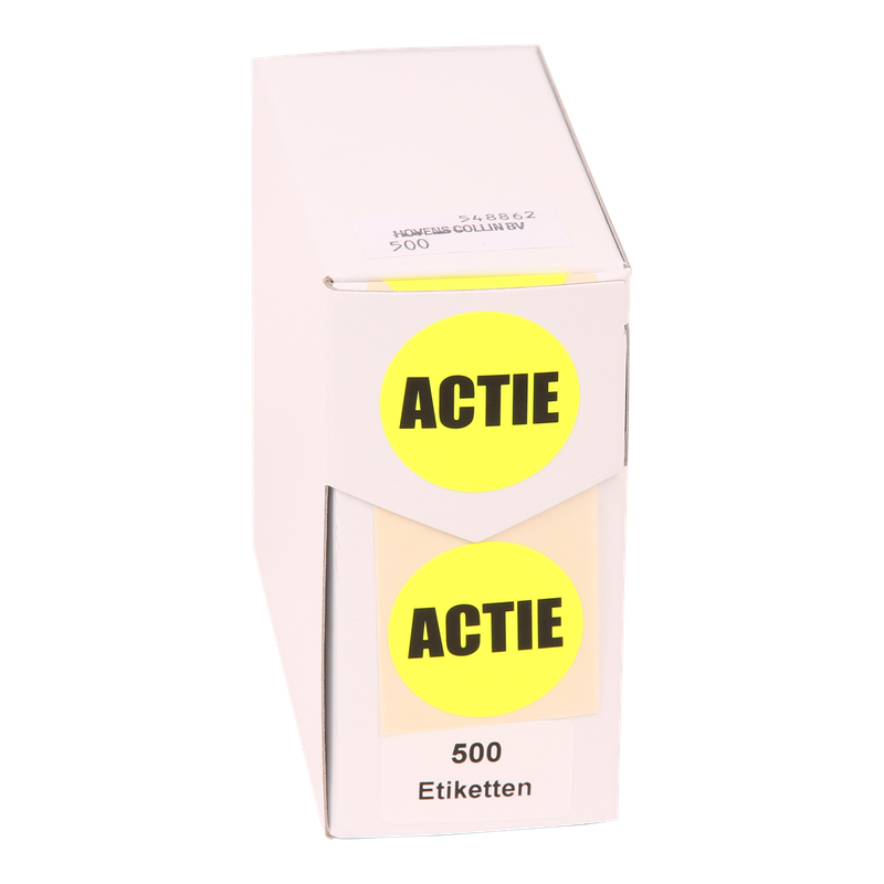 Etiket Rond 35mm Geel Actie 1