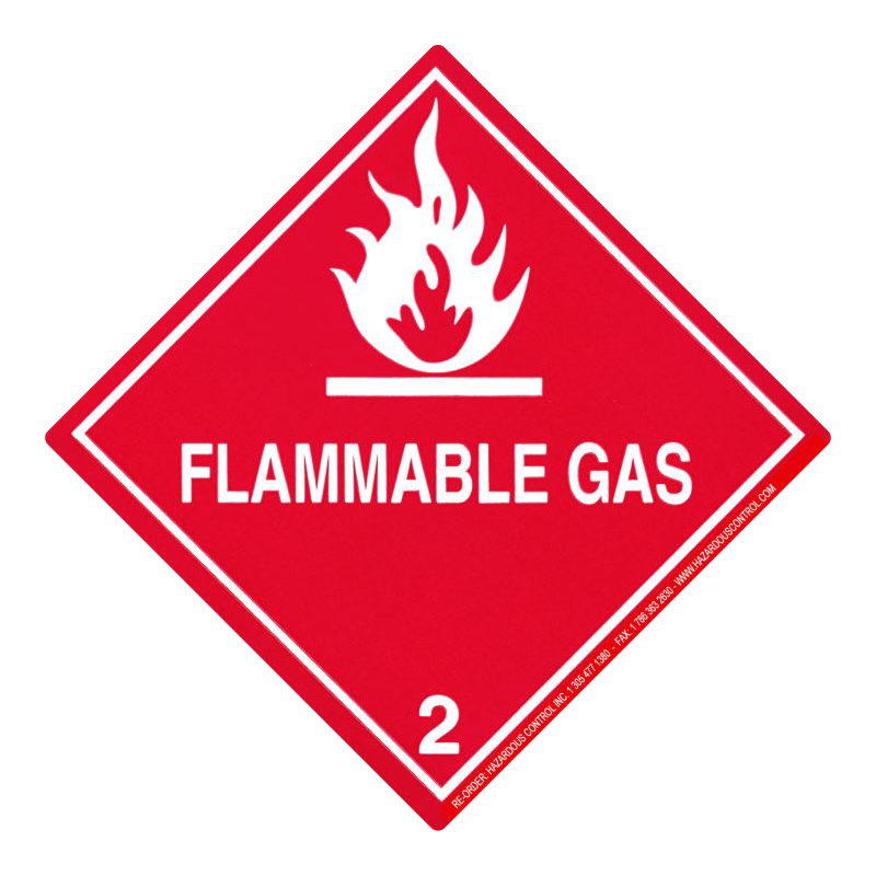 Gevarenetiket PE 10x10cm Flammable gas Rood 1