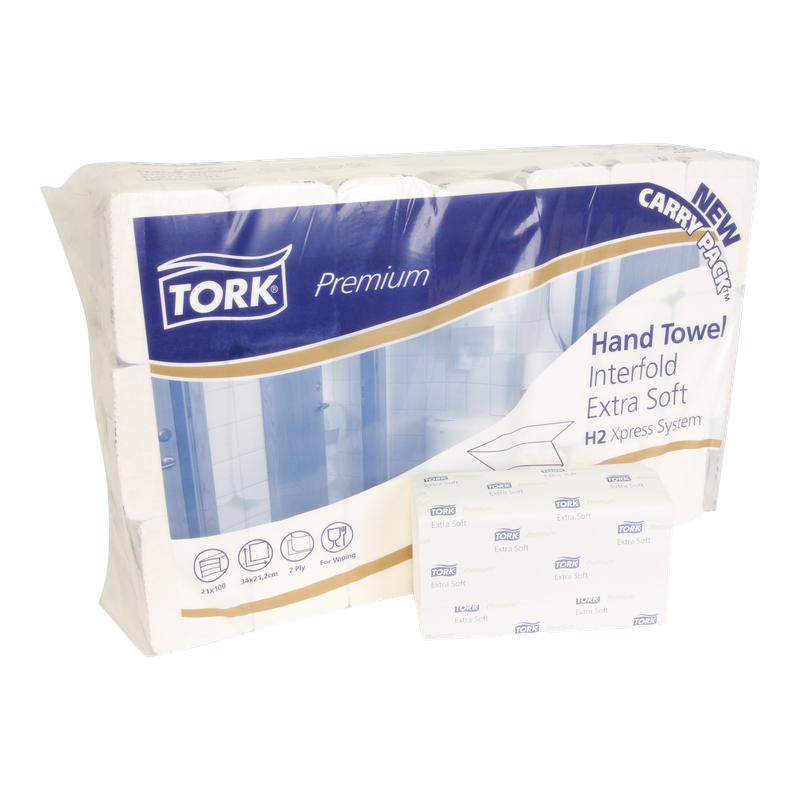 Handdoek Tork Premium interfold extra soft H2 Wit 1