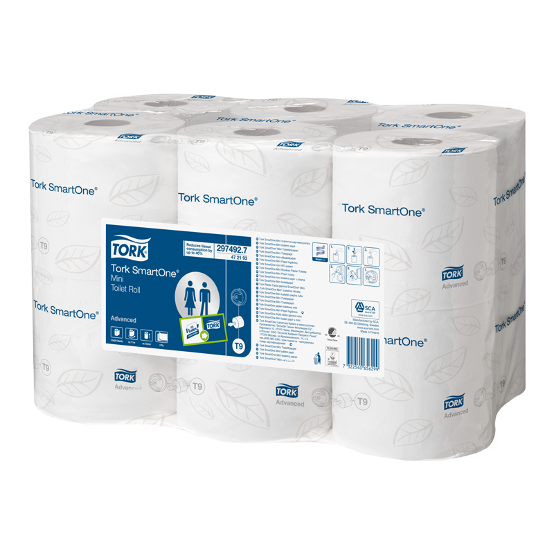 Toiletpapier Tork Advanced smartone mini T9 Wit 1