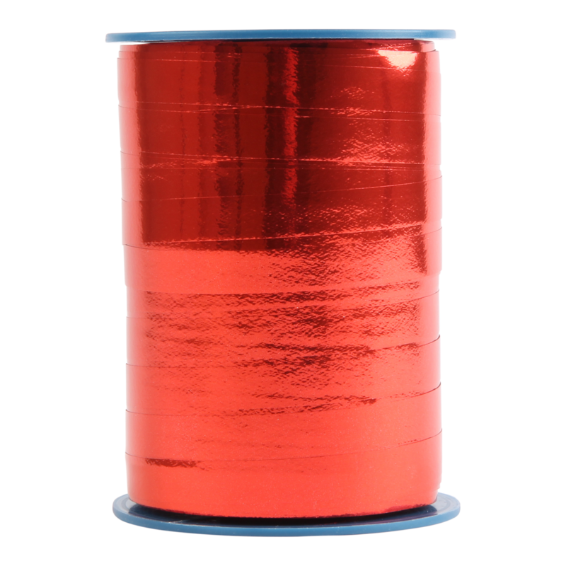 Krullint metallic 10mm Rood 1