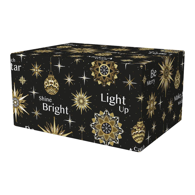 Kerstpakket doos 59x39x30cm Bright stars Zwart 1