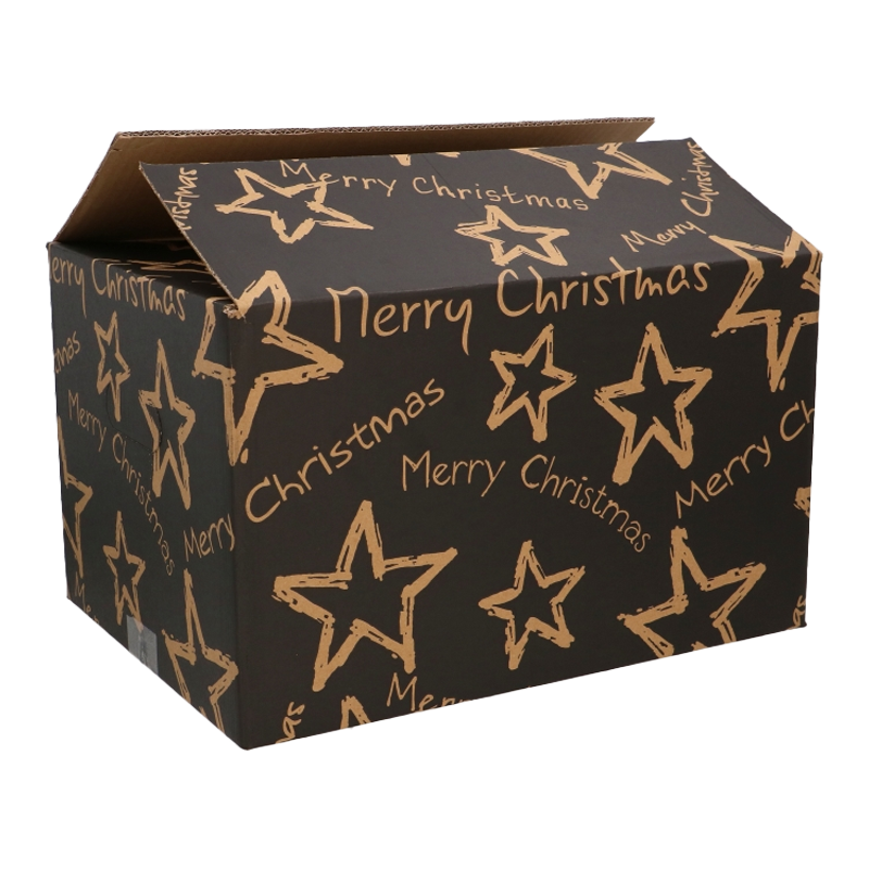 Kerstpakket doos 59x39x20cm Stars Black 1