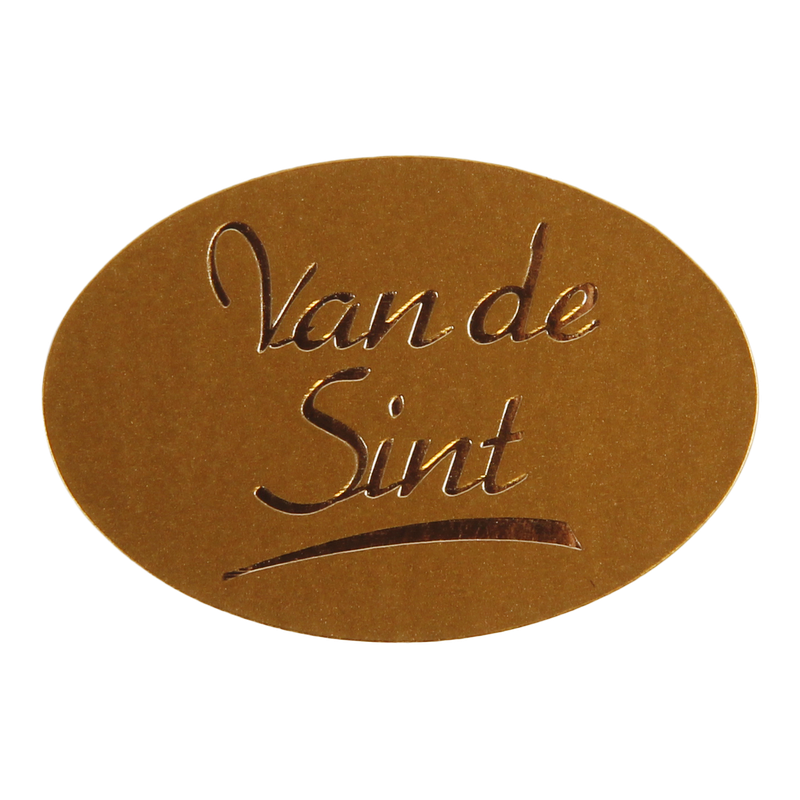 Etiket Ovaal 37x25mm Van de sint 1