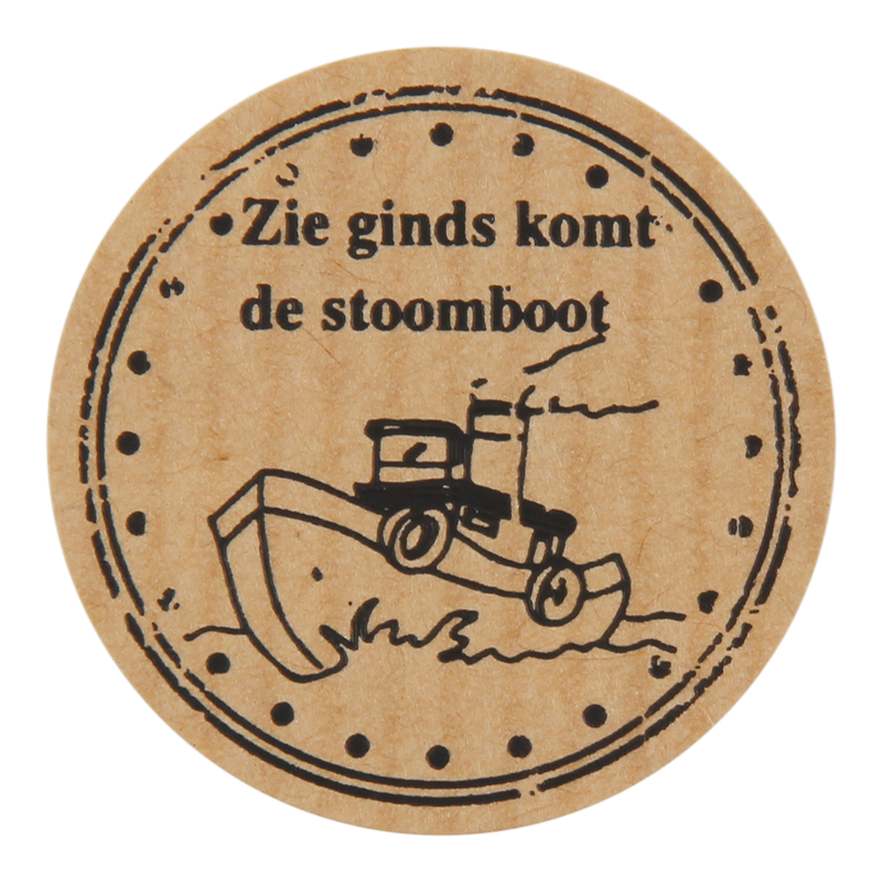 Etiket Rond 35mm Stoomboot 1