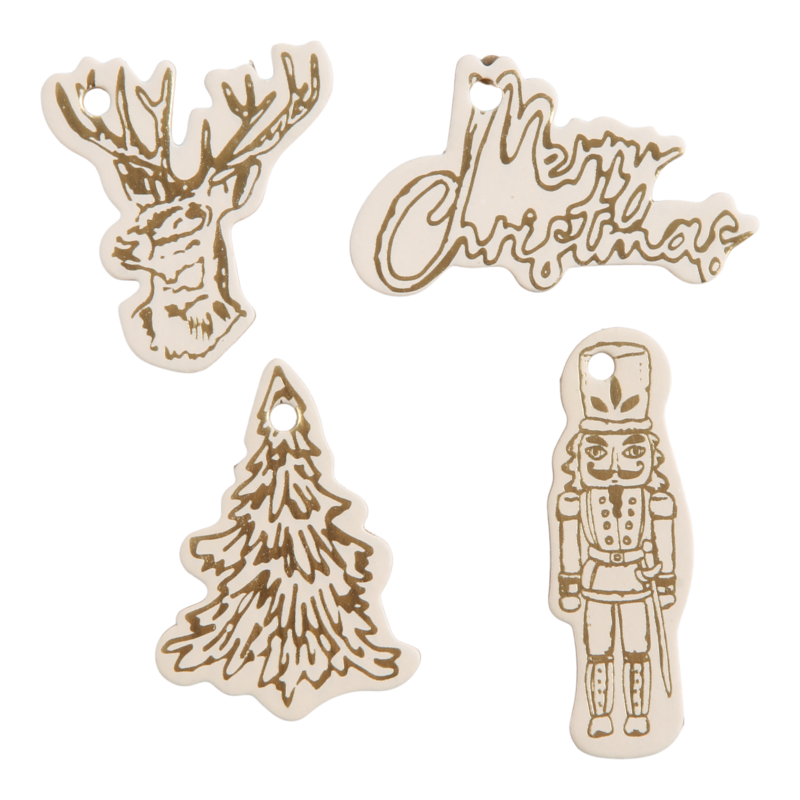 Hanglabel 5,5x4cm Wit Merry Christmas 1
