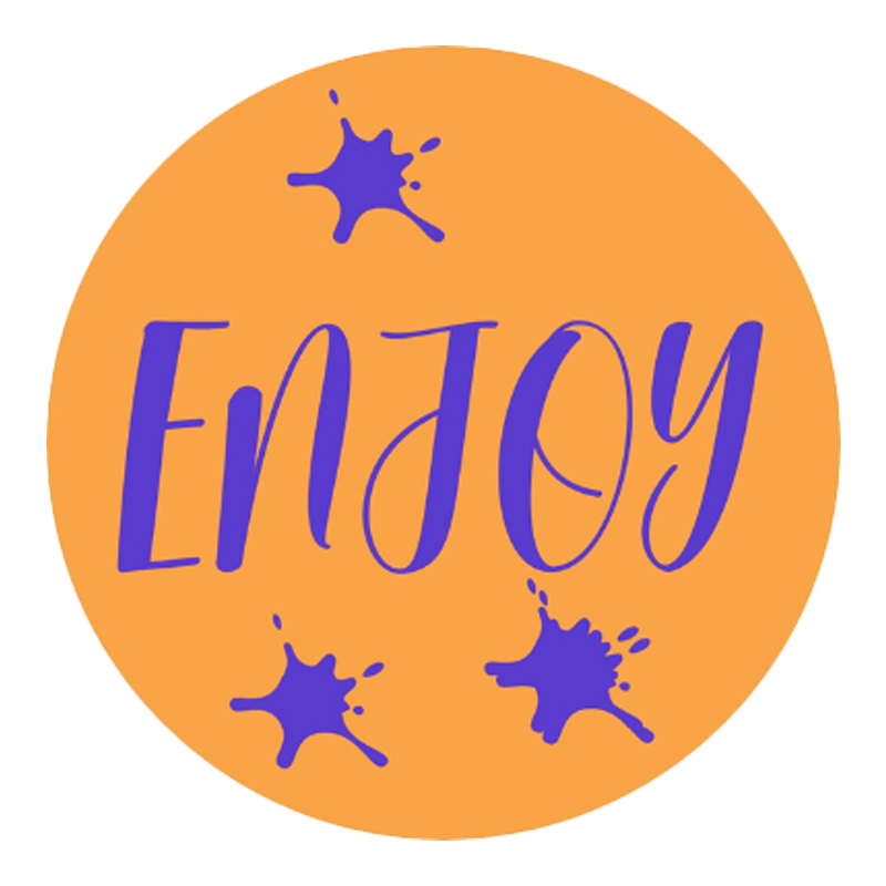 Etiket Rond 39mm Enjoy Neon oranje 1