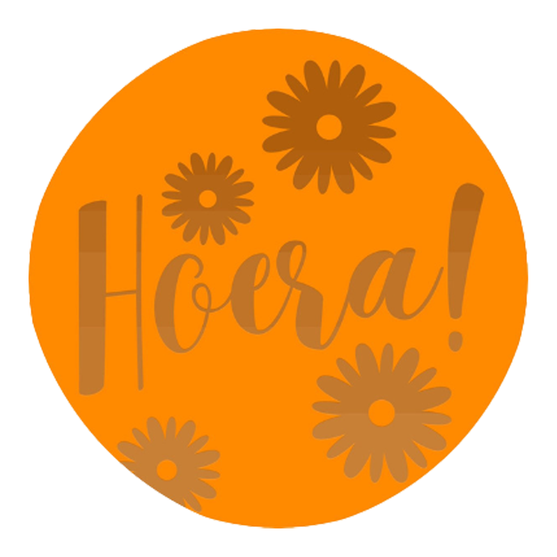 Etiket Rond 39mm Hoera Oranje 1