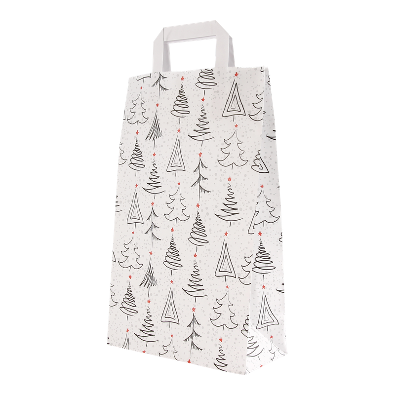 Draagtas Gebleekt kraft 22+(2x11)x36cm Kerstboom 1