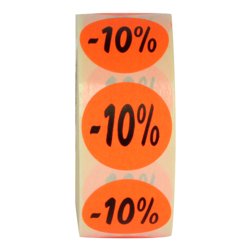 Etiket Rond 27mm Rood 10% 1