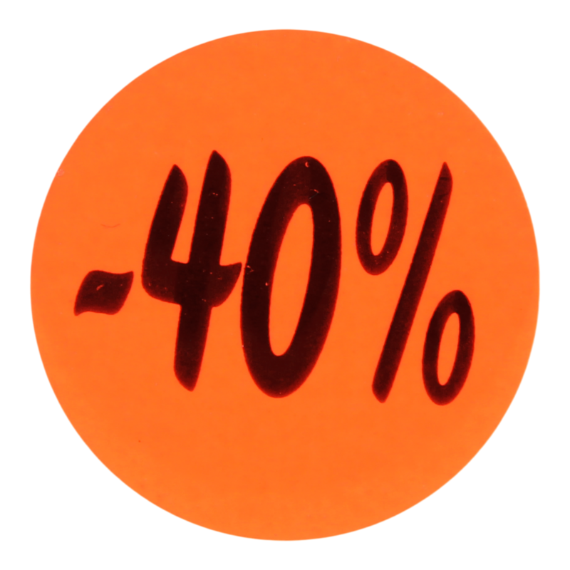 Etiket Rond 27mm Rood 40 procent 1
