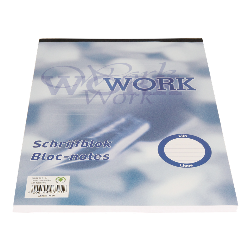 Schrijfblok Gelijnd A4 100 vel Wit 1