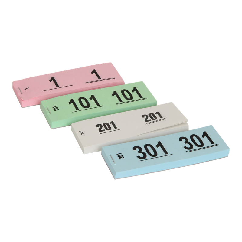 Nummerset Papier Voor garderobe of loterij 1 t/m 1000 1
