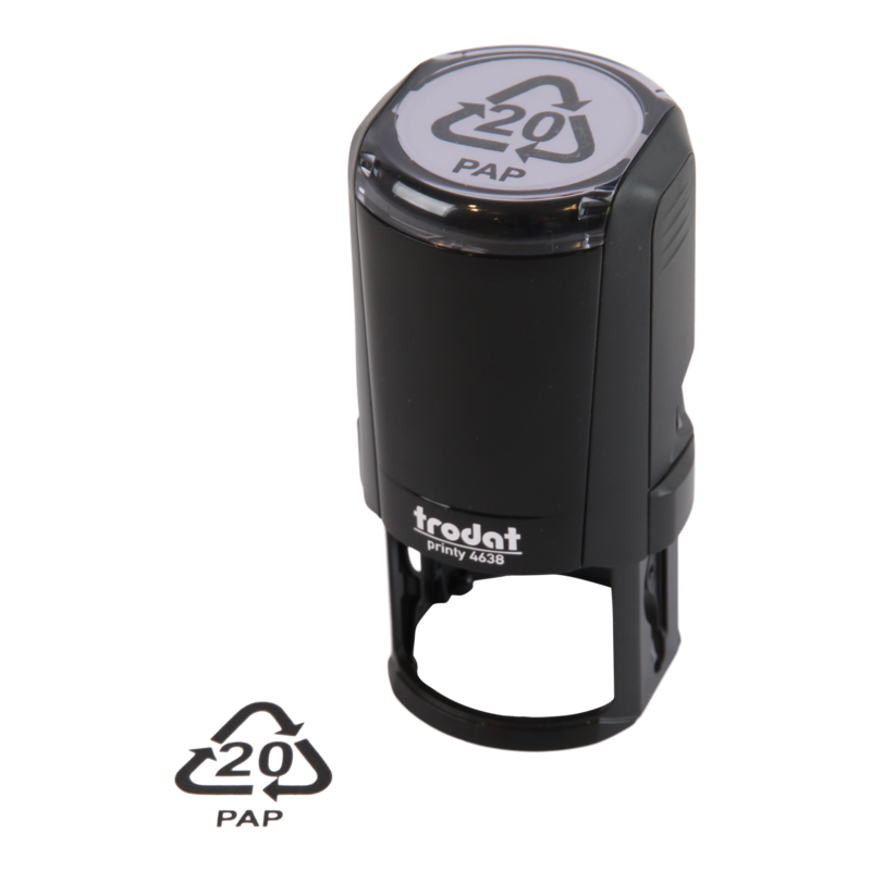 Stempel 3cm rond Zwart PAP20 1