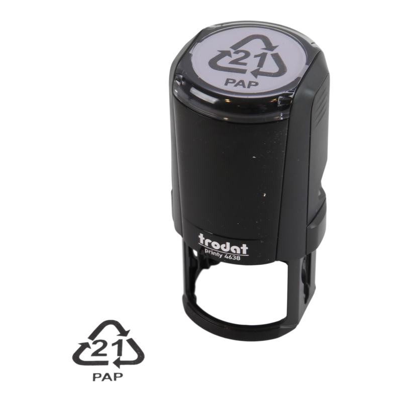 Stempel 3cm rond Zwart PAP21 1