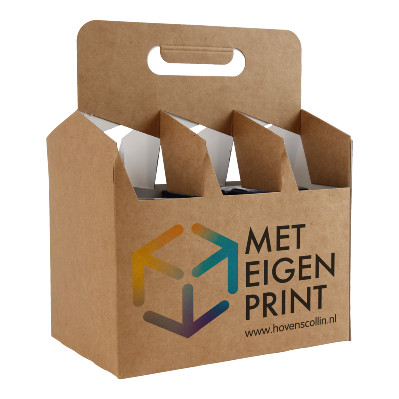 Draagtray Voor 6 flessen bier Met eigen print 1