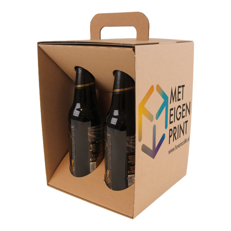 Bierdoos showcase 4 bierflessen Met eigen print 1