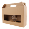 Bierdoos koffer 4 bierflessen en glas Naturel exclusief glas
